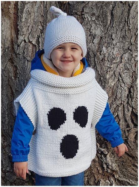 Image of Little Boo Ghost Costume Knitting Pattern 