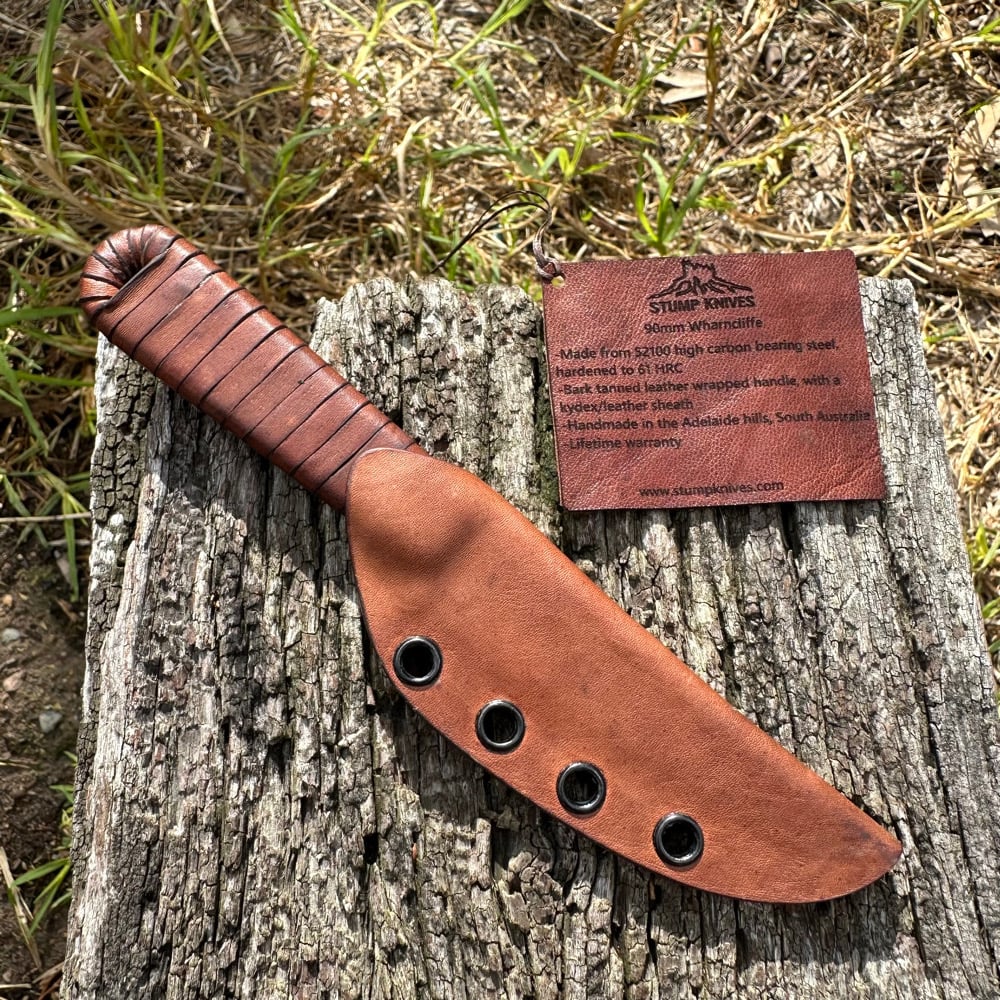 Image of 90mm Wharncliffe 52100 leather 