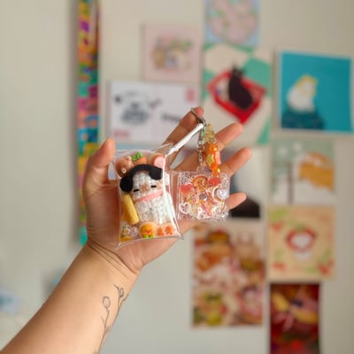 Image of DJ Happy keychain: Orange