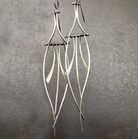 Image 2 of Calligraphy Leaf Earring Silver or Gold Filled