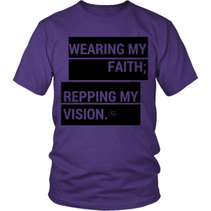 Image of Repping Faith; Wearing Vision shirt