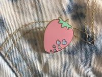 Image 2 of Strawberry Heart Enamel Pin