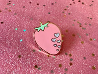 Image 1 of Strawberry Heart Enamel Pin