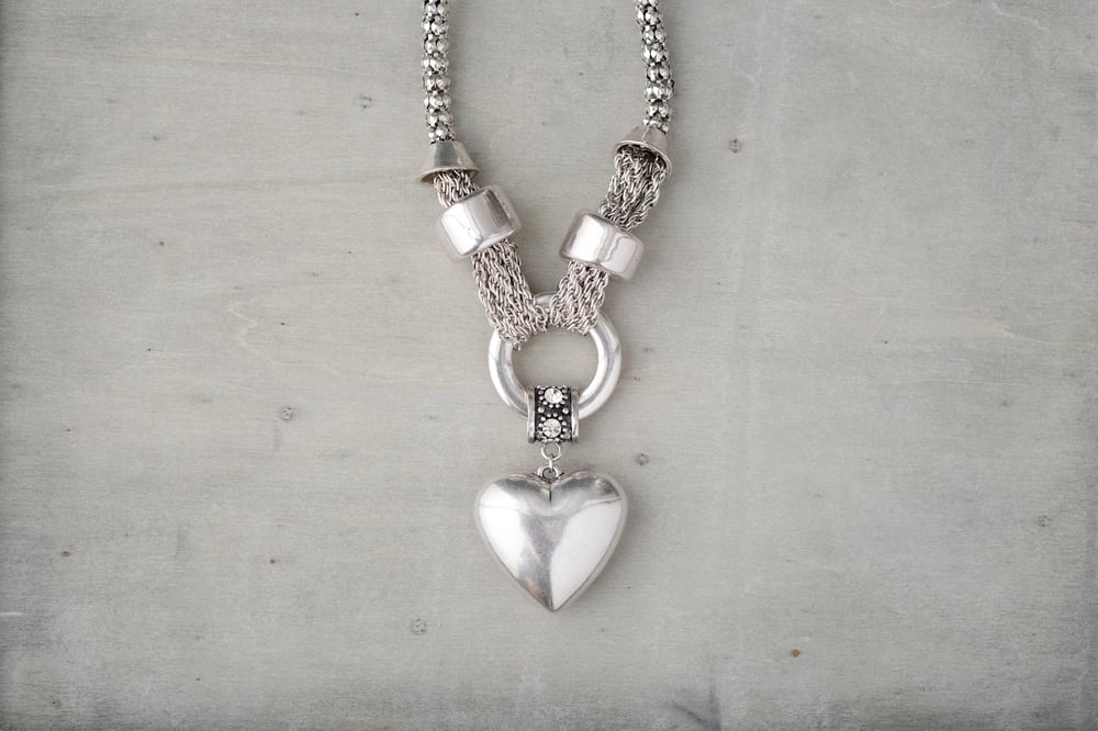Image of Big Heart Necklace with a touch of diamante
