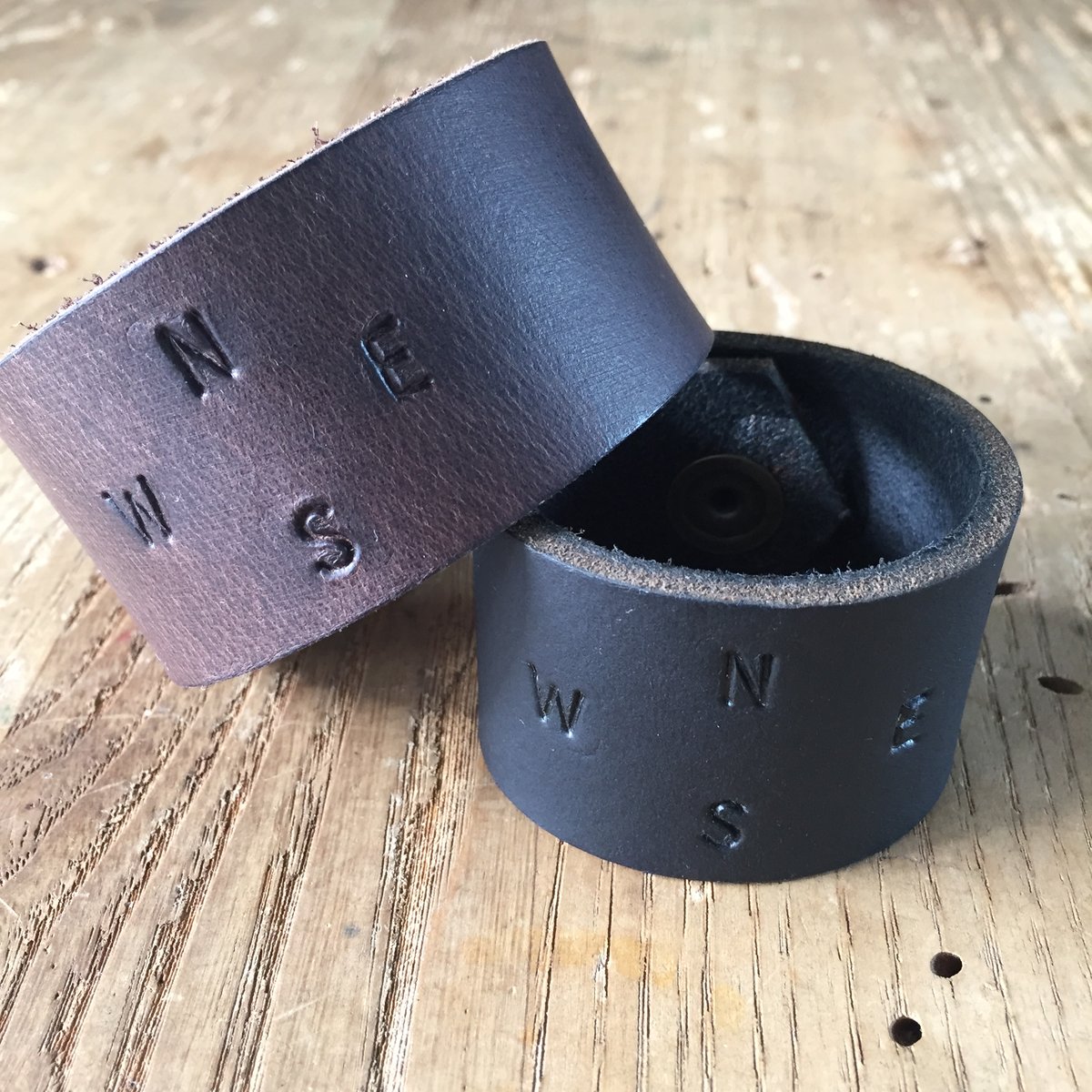 Hand stamped clearance leather bracelet