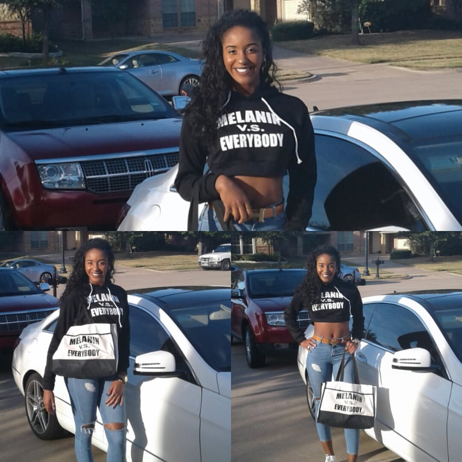 Image of MELANIN V.S. EVERYBODY CROP HOODIE