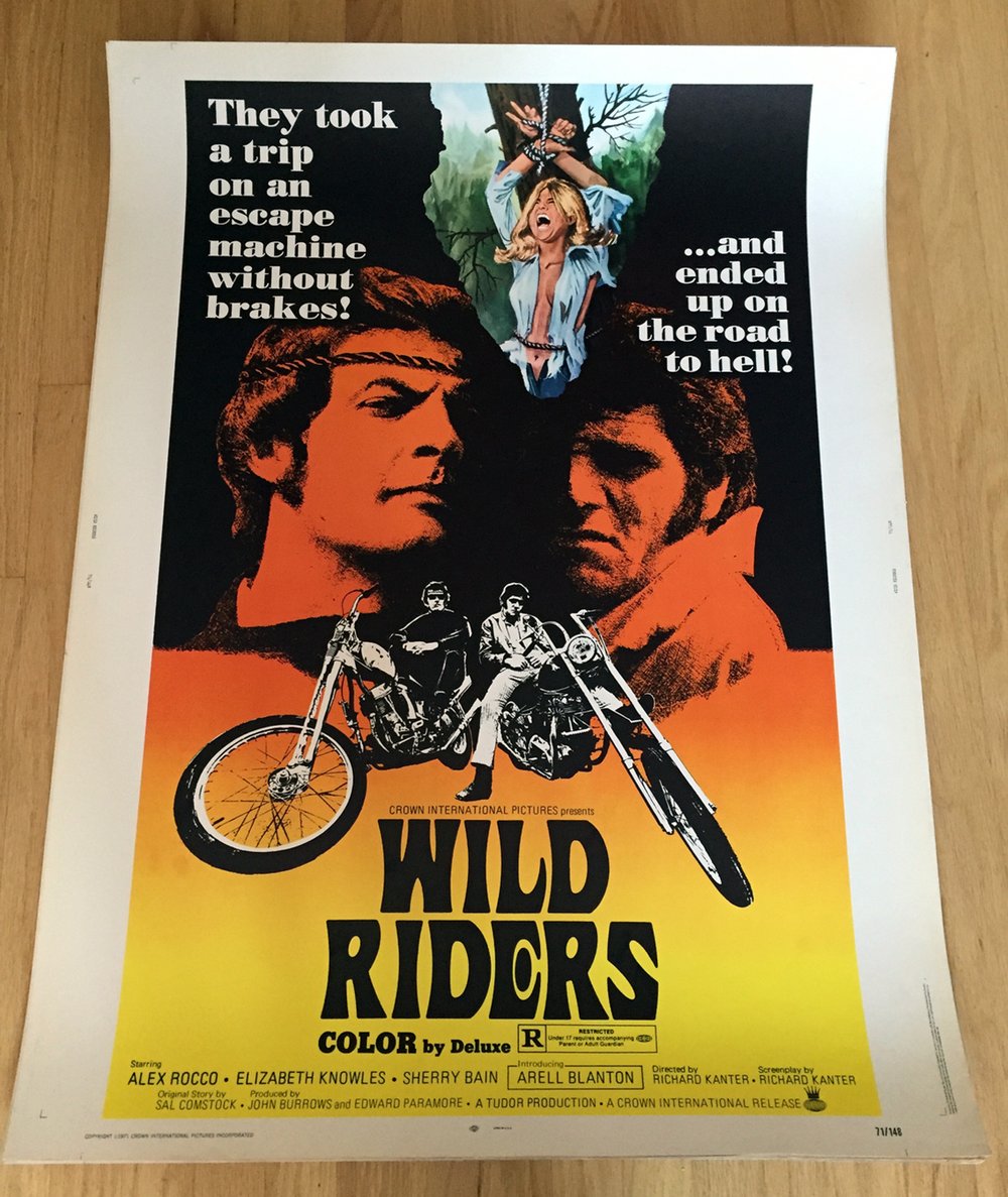 1971 WILD RIDERS Original 30 x 40" Movie Poster