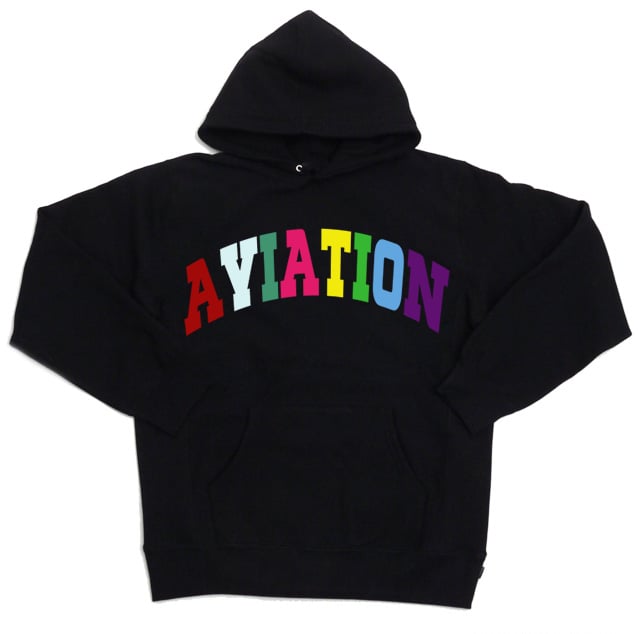 Image of Aviation 'Multi-Colored Logo' Pull Over Hoodie
