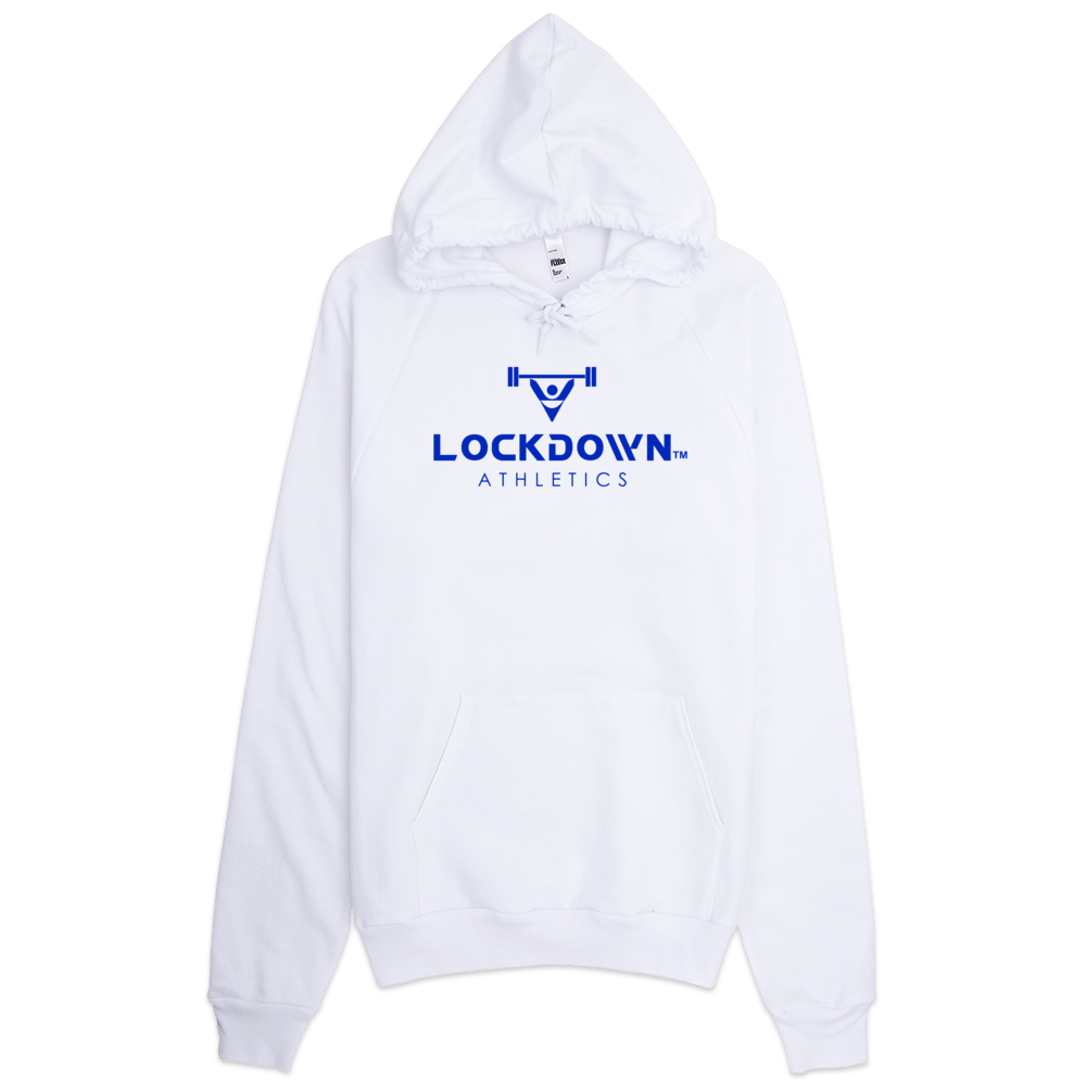 Image of Power Series White Lockdown Athletics Pullover Hoodie