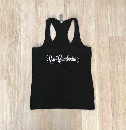 Image of Rep Cambodia Script Racerback Tanks