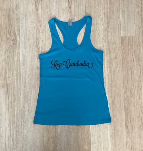 Image of Rep Cambodia Script Racerback Tanks