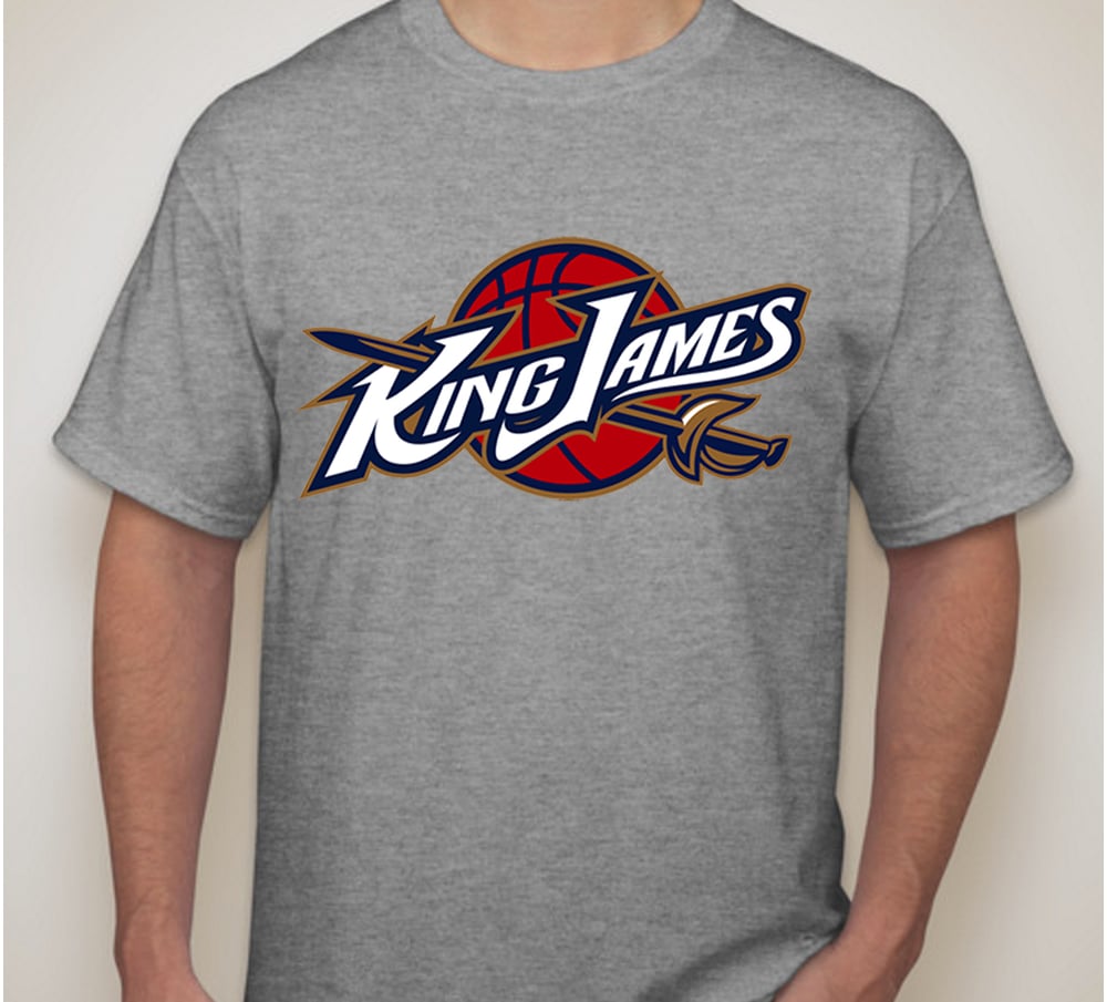 Lebron King James Cavaliers Logo Heather Grey Renasci Design