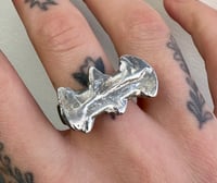 Image 1 of Cuttlefish Cast pewter Batman ring size N/O