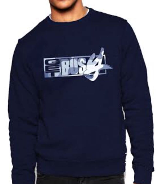 Image of Sweat classique bleu marine logo camouflage