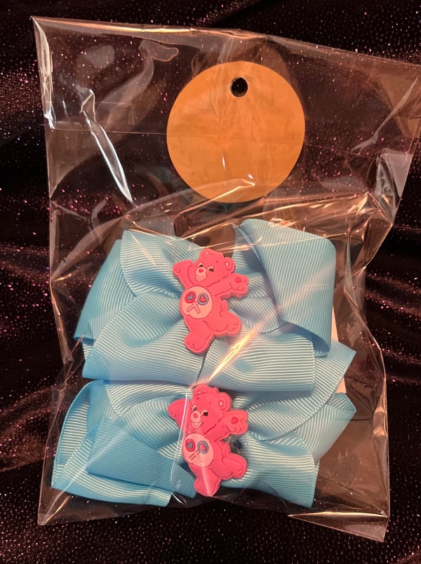 Image of 4.5" Bear Ribbon Hair Bows