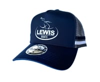 Image 2 of LEWIS STRIPE TRUCKER CAP - NAVY/GREY/WHITE