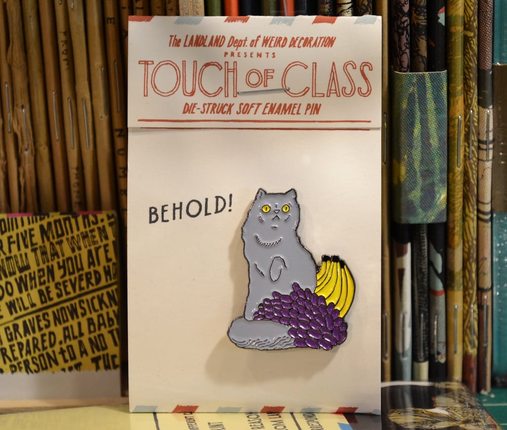 Touch of Class: "Grape Cat with Grapes, etc." Lapel Pin