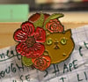 Touch of Class: "Floral Cat Blob" Lapel Pin