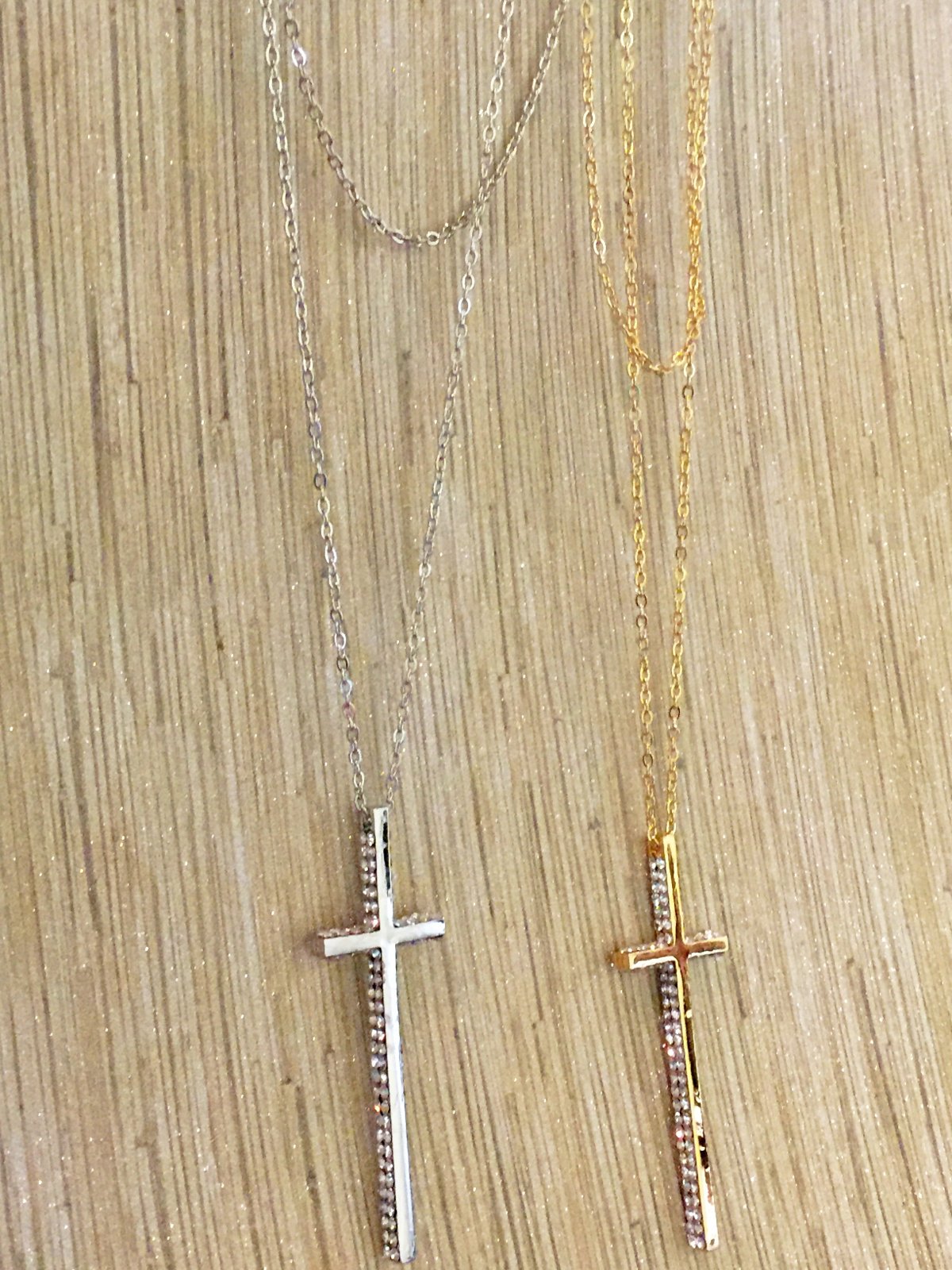 Double layer clearance cross necklace