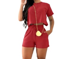 Image 6 of Chic Casual Women's Two-Piece Set matching sets short Tie