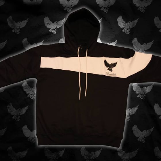 Image of Black/White Cut & Sew Hoodie