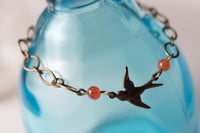 Image 1 of Antique Brass & Bird Bracelet