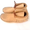 Handmade Fringe Moccasins (Tan)