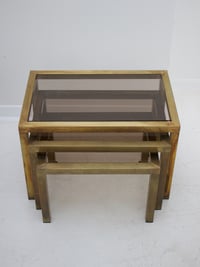 Image 1 of Nest of Tables with Smoked Glass Top