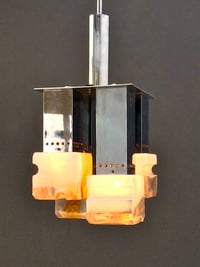 Four-Way Chandelier with Mazzega Shades