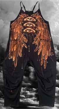 Image 1 of “ANGEL BABY” CUSTOM BLEACH PAINTED OVERSIZED ROMPER LARGE