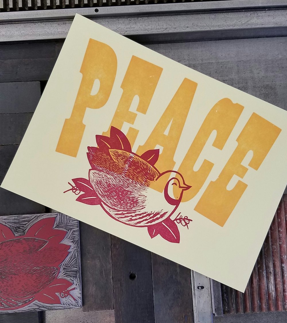 Image of Peace Woodcut