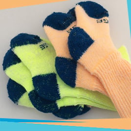 Image of Kids Gumboot Sock - 2 Pairs - Fluro's & Brights