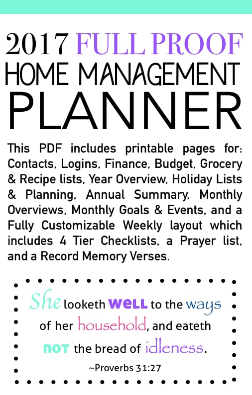 welzijn Buiten adem bron Good Works Books | FullProof Home Management Planner 2017 PDF