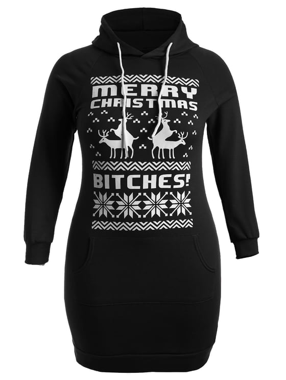 Image of MERRY CHRISTMAS B*TCHES SWEATER DRESS