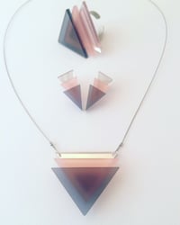 Image 1 of Set 3Tria grey pink mirror