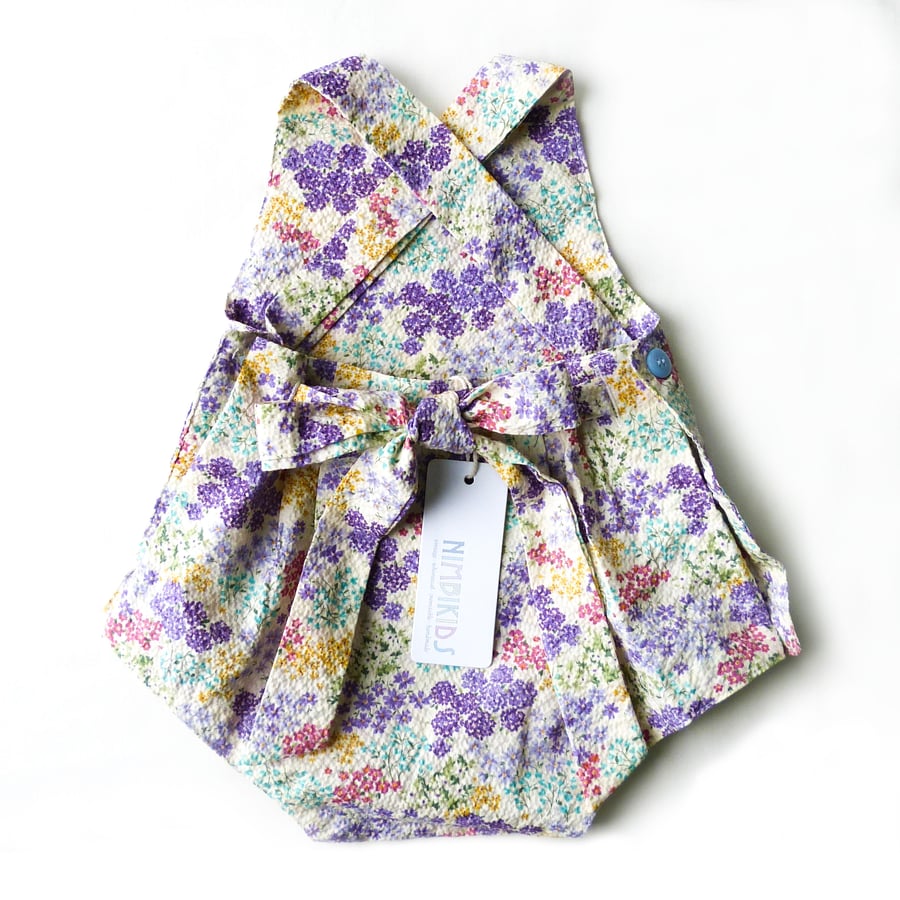 Image of Vintage Bambini Playsuit - Seersucker Lavender