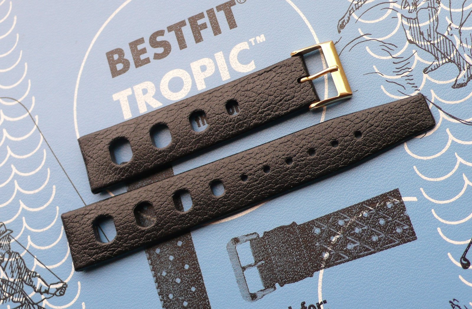Bracelet De Montre Tropic Sport 16mm Noir - Accessoire Occasion Pour Montre - Bande Caoutchouc