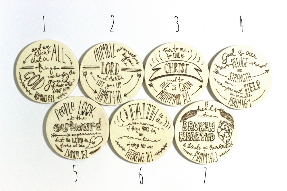 Image of Bible verse coasters (Plywood) 1st Ed.