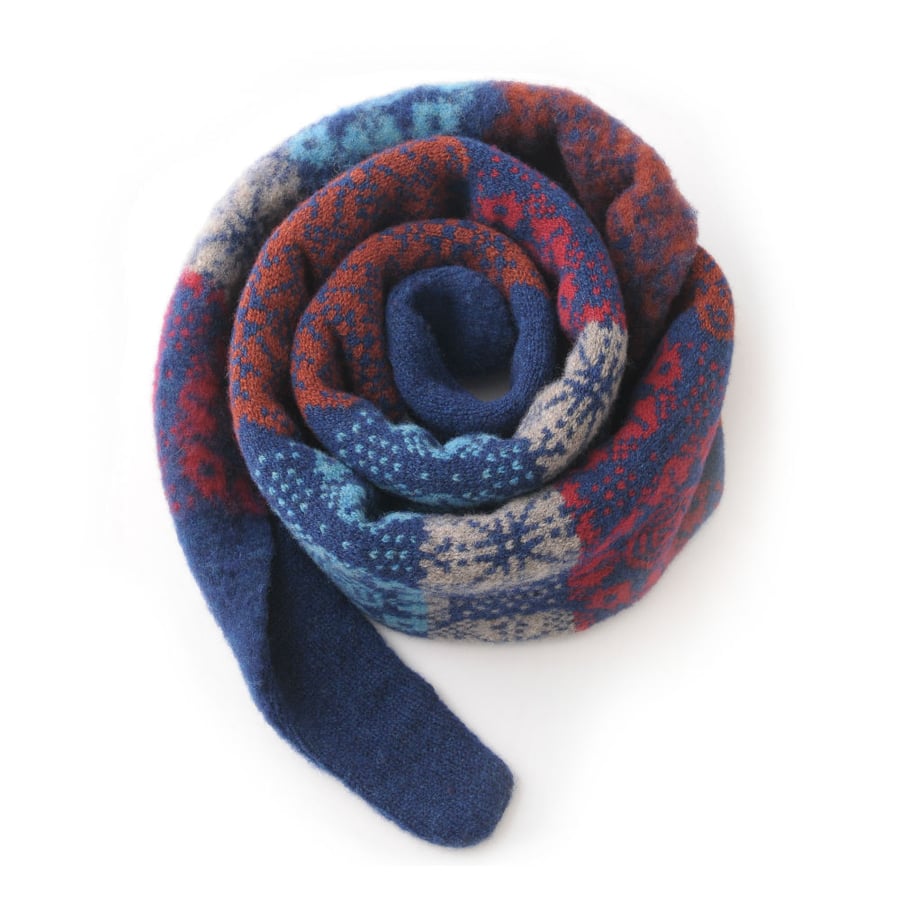 Image of Multi Rose Pointy Scarf in Navy