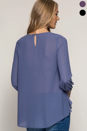 Image of Long Sleeve Drape Top