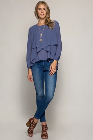 Image of Long Sleeve Drape Top