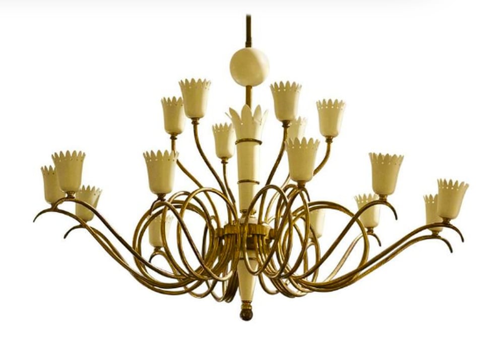 Image of Italian Chandelier with Crown-Shaped Details