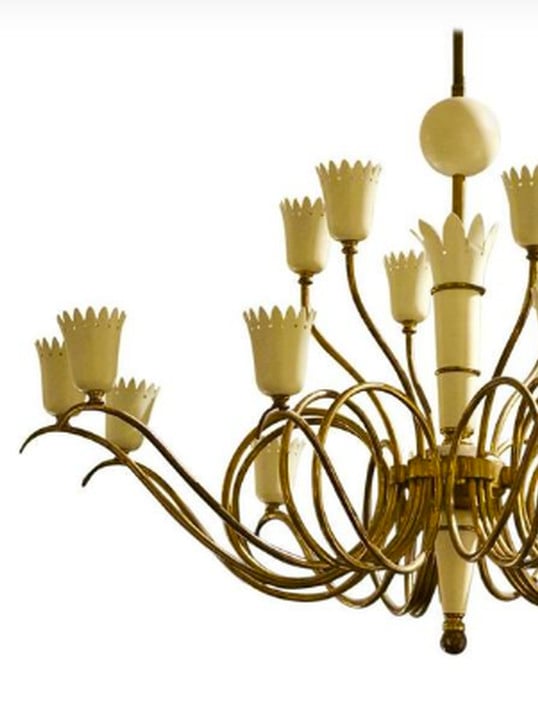 Image of Italian Chandelier with Crown-Shaped Details