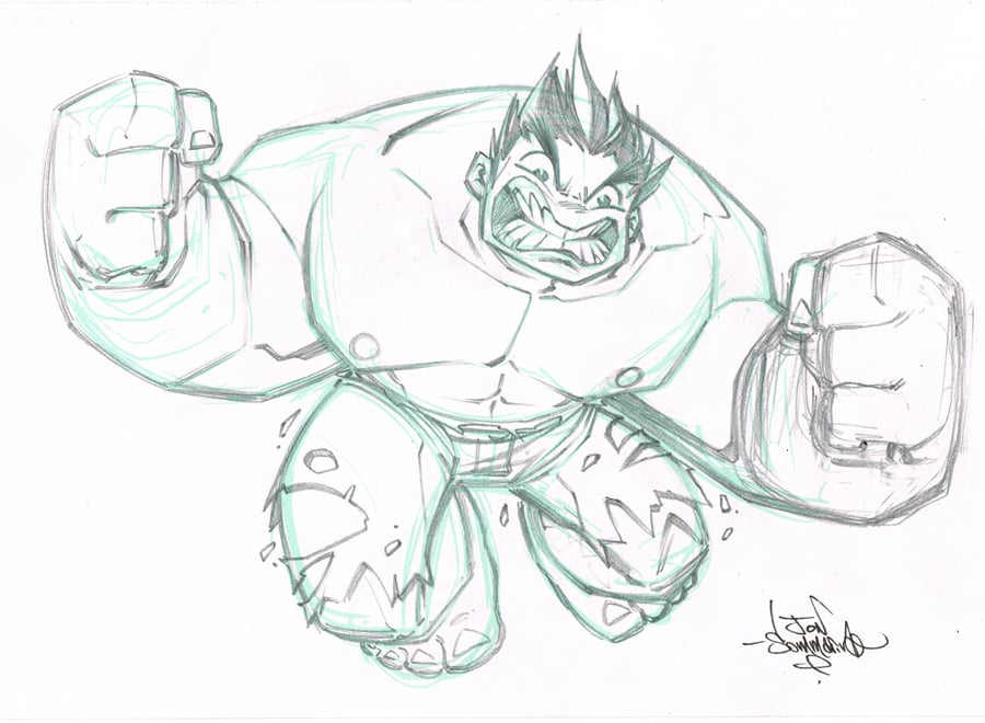 ORIGINAL ART Chibi Hulk Sketch