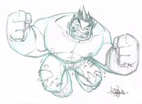 Image 1 of ORIGINAL ART Chibi Hulk Sketch