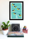 Birds Of A Feather Canada Warbler Silkscreen Print - BirdSafe PGH 