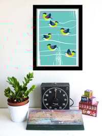 Image 2 of Birds Of A Feather Canada Warbler Silkscreen Print - BirdSafe PGH