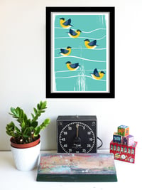 Image 2 of Birds Of A Feather Canada Warbler Silkscreen Print - BirdSafe PGH 