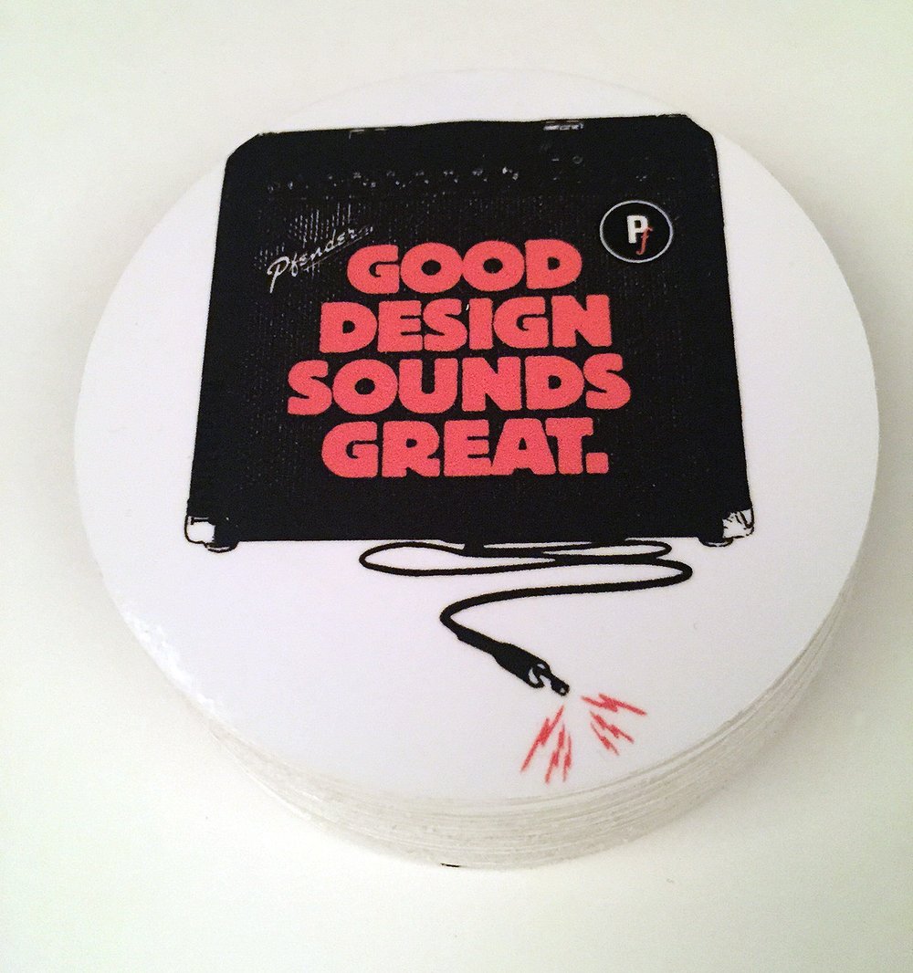 "Good Design Sounds Great" vinyl sticker