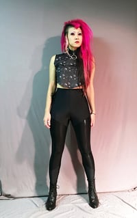 Image 2 of Shiny black leggings 